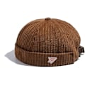 Miniatyrbillede 1 af 5: Cordfløjls Kasket Justerbar Skyggeløs Kasket Retro Rullet Manchet Havn Hat Arbejder Sailor Kasket Hue Skullcap Docker Leon Hat(Brun)