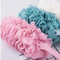 Miniatyrbilde 4 av 4: Lang håndtaks badebørste ryggskrubber dusj kroppsbørster svamp hengende mykt mesh (rosa)