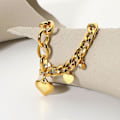 Miniatyrbillede 5 af 5: 18k Guldbelagt Rustfrit Stål Armbånd Kærligheds Vedhæng Lænke Kæder til Kvinder Gold One-size