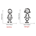 Miniatyrbillede 5 af 5: 20 stk. Bilsticker Familie Med Kæledyr Bilsticker Held & Lykke Stickers Til Vindue (Sort)