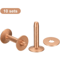 Miniatyrbild 3 av 5: 10 set koppar nitar och grader, 10x3,3x21mm solida läder koppar nitfäste för läder DIY hantverksmaterial, koppar ton