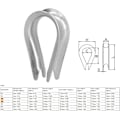 Miniatyrbillede 2 af 5: 50 stk. Wire Rope Thimble Wire Rope Clips Rustfrit Stål Kabel Rigging Værktøjer til Skibsbygning (M6 (6mm))