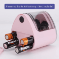 Miniatyrbilde 4 av 5: Elektrisk blyantspisser for barn, batteridrevet, dobbelthulls, kraftig, automatisk blyantspisser, trådløs med stor beholder, rosa