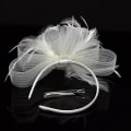 Miniatyrbild 3 av 4: Kvinnlig Fascinator Hatt Blomma Bröllop Fascinator Hårband Fjäder Brud Hårprydnad Hårprydnader Hatt Bowler Mini Topphatt Hårklämmor(beige)