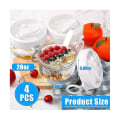 Miniatyrbillede 5 af 5: 4 stk. natbeholder til overnight oats med låg og skeer, 20oz natbeholder til overnight oats, lufttæt yoghurtbeholder