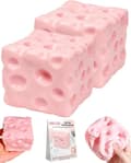 Ost Squishys Leksaker - Kläm Glada Ost Squishys, Söt Sensorisk Leksak för Barn & Vuxna, Mjuk Nyhet Långsamt Stigande Sensorisk Ost Stress 6,1 cm 2pink