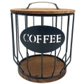 Miniatyrbillede 1 af 5: Hult Kaffe Kapsel Opbevaringskurv Frugt Kaffe Pod Organizer Holder Cafe Hotel Sort