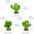 Miniatyrbillede 7 af 8: Have-sæt med kaktus, tre små blomsterbonsai-ornamenter, kaktussculptur, miniature-have-sæt til Halloween, udendørs dekorationer til hjemmet, landskab