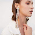 Miniatyrbillede 4 af 5: Moderne Kvinde Lange Rhinestones Kvast Øreringe Sølv Boheme Lang Kæde Drop Dangle Øreringe Smykker Til Kvinder