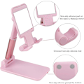 Miniatyrbilde 5 av 5: Sammenleggbar mobiltelefonholder Skrivebord Multi-Vinkel Bærbar Nettbrettholder med Speil for iPhone Android Smartphone Rosa