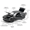 Miniatyrbillede 5 af 5: 1:32 Dodge Challenger Hellcat Redeye Legerings Muskelbil Model Lyd og Lys Børnelegetøj Samlerobjekter Fødselsdagsgave Red
