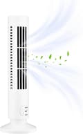 Oscillerende tårnventilator, lille køleventilator USB genopladelig køleventilator bærbar stående ventilator til soveværelse og kontor white
