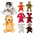 Miniatyrbild 2 av 5: Plush Hundeleksaker Djurformade Bita-Resistenta Pipande Leksaker Corduroy Hundeleksaker för Små Hundar Valpar Husdjur Träningstillbehör monkey