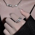 Miniatyrbild 1 av 5: Gothic Open Snake Ring Justerbara Djurringar För Män Kvinnor Fa