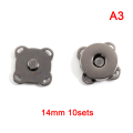 Miniatyrbild 7 av 8: 10 set Magnetiska knappar Väskor Magnet Automatiskt adsorptionsspänne Bronze 18mm