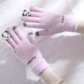 Miniatyrbild 6 av 8: Varma vinter Touch Handskar Stretch Stickade Vantar Ull Full Finger Gray