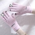 Miniatyrbild 6 av 8: Varma vinter Touch Handskar Stretch Stickade Vantar Ull Full Finger Purple