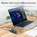 Miniatyrbild 7 av 8: 4 Port High Speed ​​USB Hub Med Kabel Mini USB Splitter Hub För White