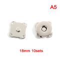 Miniatyrbild 8 av 8: 10 set Magnetiska knappar Väskor Magnet Automatiskt adsorptionsspänne Silver 14mm