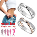 Miniatyrbild 3 av 8: Viktminskning Crystal Rhinestone Ring Slimming Healthcare Ring Gold 6