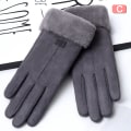 Miniatyrbild 1 av 8: Modehandskar Höst Vinter e Furry Warm Full Finger vantar F C