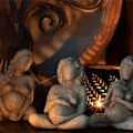 Miniatyrbild 2 av 8: Moder Jord Konst Brons Gaia Staty Present Lera Gravid kvinna Ta A