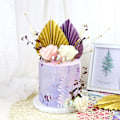 Miniatyrbild 2 av 8: 2st Pappersfläkt Cake Topper Guld Palmblad Födelsedagsfest Decora Pink L