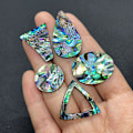 Miniatyrbild 4 av 5: Abalone Shell Beads Natural Shell smycken gör halsband Earri A1