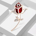 Miniatyrbild 3 av 5: Mode Röd Rose Blomma Broscher Kvinnor Kläder Kappa Smycken Ac