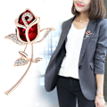 Miniatyrbild 1 av 5: Mode Röd Rose Blomma Broscher Kvinnor Kläder Kappa Smycken Ac