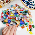 Miniatyrbild 2 av 8: Gör-det-själv mosaikfragment Oregelbundet formade handgjorda stenjade Gold Series