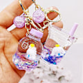 Miniatyrbild 5 av 8: Cartoon e Keychain Quicksand Key Chain Akryl Nyckelring Bag Pend A2
