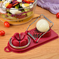 Miniatyrbild 2 av 8: Egg ter Egg Slicer Sectioner ter Form Flower-Shape Lunch Mea Red