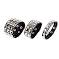 Miniatyrbild 3 av 5: Unik Nit Stud Wide Cuff Punk Gothic Rock Unisex armring Brac B