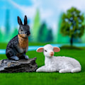 Miniatyrbild 7 av 8: 1st Simulering Mini e Vilda Djur Modell Häst Ko Får Doll F A