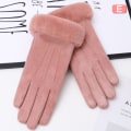 Miniatyrbild 7 av 8: Modehandskar Höst Vinter e Furry Warm Full Finger vantar F C
