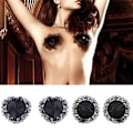 Miniatyrbild 2 av 5: 1 par Multi Shape Återanvändbar självhäftande BH Nipple Cover Pad Black Round,8*8cm