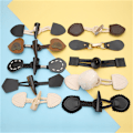 Miniatyrbild 2 av 8: 2st Trä Läder Horn Toggle Button Craft Coat Knappar DIY Sy 3