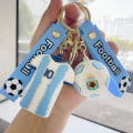Miniatyrbild 7 av 8: Soccer Star Figure Messi Nyckelring Ryggsäck Väska Dekor Doll A2
