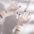Miniatyrbild 7 av 8: Varma vinter Touch Handskar Stretch Stickade Vantar Ull Full Finger Blue
