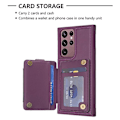 Miniatyrbild 4 av 5: För Samsung Galaxy S22 Ultra 5g Bf27 Metallring Kortväska Hållare Mobiltelefonfodral Dark Purple