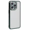 Miniatyrbild 3 av 5: Skal till iPhone 13 Pro Max med strasslinsram i mjuk TPU Midnight Green