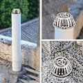 Miniatyrbilde 3 av 5: Rustfritt stål nedløpsrennebeskyttelse bladfanger for takrør 90mm