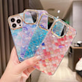 Miniatyrbilde 4 av 5: For iPhone 14 Pro deksel IMD mønster PC+TPU telefondeksel med galvanisert linseramme Y1 Rainbow
