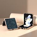 Pikkukuva 3 / 5: Samsung Galaxy Z Flip5:lle Nano-pinnoitettu Dream Litchi -tekstuuri PU-matkapuhelinkotelo Blue