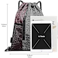 Miniatyrbilde 3 av 3: Unisex vanntett Oxford-ryggsekk med snøring, sportsbag med glidelås og vannflaske i mesh-lommer Grey