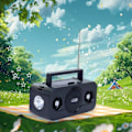Pikkukuva 4 / 5: Aurinkokäyttöinen Bluetooth-kaiutin FM-radiolla ja taskulampulla, sopii kannettaviin autoradioihin, ulkoiluun, kotiin, karaokeen, pöytäkäyttöön ja muihin tilanteisiin A