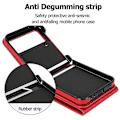 Miniatyrbilde 3 av 5: For Samsung Galaxy Z Flip4 Litchi Texture Rfid Card Slot Mobiltelefondeksel Med Ringholder Red