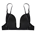 Miniatyrbillede 1 af 5: Kvinder Dyb U-bh Push Up Multiway Sømløs Lavtsnittet Bh black A cup