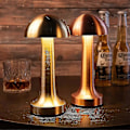 Pikkukuva 3 / 5: Latautuva LED-pöytälamppu kosketusanturilla, työpöydän valaisin, makuuhuoneen, ravintolan, baarin sisustus Gold Mushroom